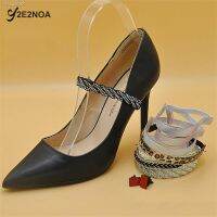 ❄♨ Women Pearl Bow Shoeslace High Heels Shoe Lace Elastic Band Anti Falling Heel Belt Strap With Buckle Shoe Accessories