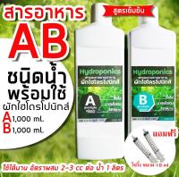 ปุ๋ย AB สำหรับปลูกผักไฮโดรโปนิกส์ (สูตรเข้มข้น ชนิดน้ำ) ขนาด 2 ลิตร (A 1 ลิตร) (B 1ลิตร)