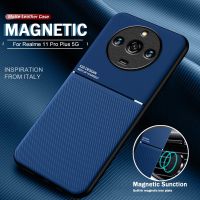 เคสหนังจานเหล็กแม่เหล็กในตัวสำหรับ Realme11 Realme 11 Pro Plus 5G ฝาหลังกรอบซิลิโคนแบบนิ่ม Realmi 11 ProPlus 5G