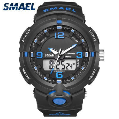 SMAEL 2019 Luxury nd Watch Men Military Watches Sport Quartz Wristwatches Male Big Watch Led 8017 Men Watches Water Resistant