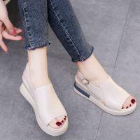 ☽№ 2022 Summer Wedge Platform Sandals Fashion Retro Romen Beach Shoes Ladies Casual Peep Toe Soft Comfortable Sandalias De Mujer