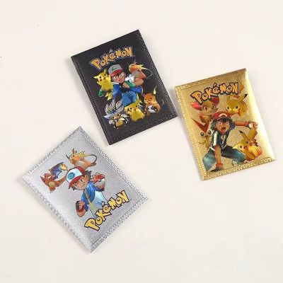 【LZ】tc015mtnw727 Pokemon Cards Metal 54PCS BOX Gold Silver Black Vmax GX Charizard Pikachu Rare Collection Battle Trainer Card Child Toys Gifts