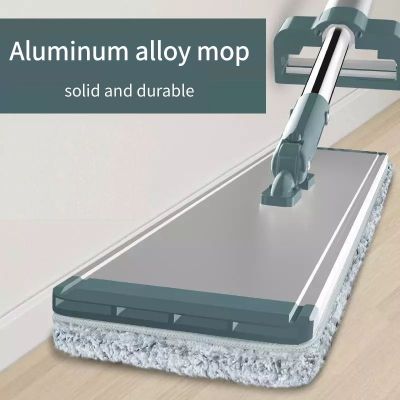 Large Squeeze Flat Mop Hand Free Washing Microfiber Mop 360 Degree Rotation Lazy Household Living Room Aluminum Alloy Panel Mop
