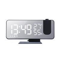 Radio LED Digital Smart Alarm Clock Watch Table Electronic Desktop Clocks USB with 180° Projection Time Snooze