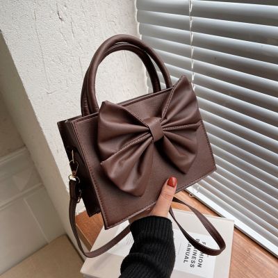 [COD] and winter large bag 2021 new trendy fashion Messenger womens bowknot shoulder armpit square casual ins