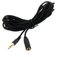 Long Earphone Socket F/M Audio Female To Male Black Cable Headphone 3.5mm 5m Extension 16ft