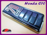 HONDA C70 PLASTIC FACE SHIELD "BLACK" (14x7.5 cm.) with LOGO "RED" // บังลมหน้า ตัวปิดหน้า พร้อมโลโก้ HONDA C70 สีแดง สินค้าคุณภาพดี