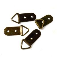 Bronze Tone Triangle D Ring Photo Picture Frame Wall Mount Hook Hanger Alloy 10Pcs