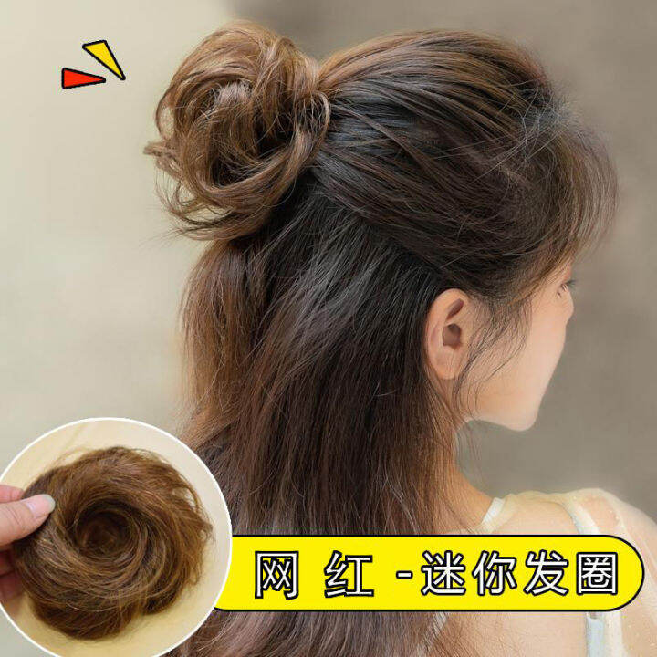 Ball head wig female hair ring flower bud head simulation fluffy