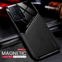 【Electronic Store】สำหรับ Xiaomi 11 T Pro เคสหนัง Texure ที่วางแม่เหล็กในรถยนต์ Xiaomi Mi11t Mi 11 T 11 T 11Tpro กรอบซิลิโคนกันกระแทก Coque