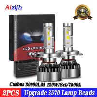 (Premium car) Aizljh 7500K 5000K 8000K 120W HB3 HB4 9005 9006 H3 H1 H8 H7 H4 H11 H9หลอดไฟ Canbus ไฟหน้ารถ Led 3570ชิปหมอก30000LM