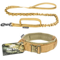 Big Dog Tactical Collar Leash Set Adjustable Durable Military Training Collar Running Leash for Medium Large Dog Accessories