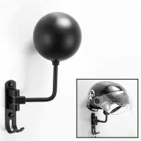 Motorcycle Helmet Rack Wall-mounted 180-degree Rotation Helmet Hanger Display Holder With Double Hook For Coats Caps Hats Picture Hangers Hooks