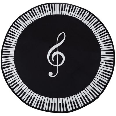 New Carpet Music Symbol Piano Key Black White Round Carpet Non-Slip Carpet Home Bedroom Mat Floor Decoration