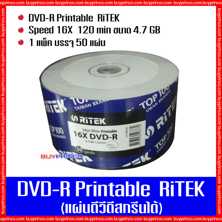 แผ่นดีวีดี-ไรเทค-dvd-ritek-printable-แผ่นดีวีดีสกรีนได้