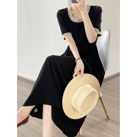 New Yan Shuang Bubble Sleeve Lace Stitching Dress Female 2023 Summer High Waist Slimming French Tea Break Skirt H8817