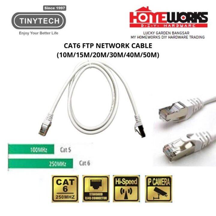 TINYTECH CAT6 FTP NETWORK CABLE (10M/15M/20M/30M/40M/50M) | Lazada