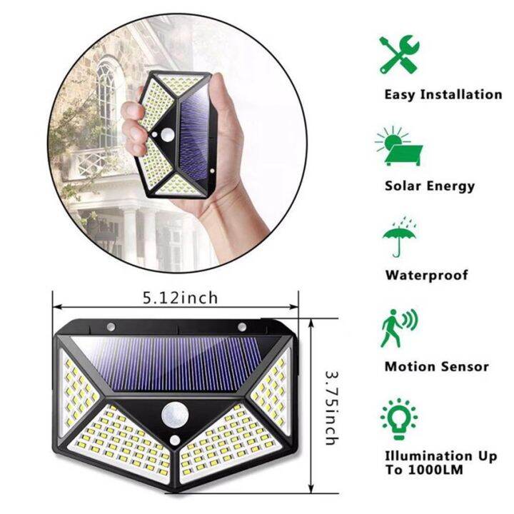 wowowow-solar-motion-sensor-light-100-led-3-โหมด-ไฟออก4ทาง-ไฟติดผนังโซล่าเซลล์พลังงานแสงอาทิตย์-เซ็นเซอร์-ราคาสุดคุ้ม-พลังงาน-จาก-แสงอาทิตย์-พลังงาน-ดวง-อาทิตย์-พลังงาน-อาทิตย์-พลังงาน-โซลา-ร์-เซลล์