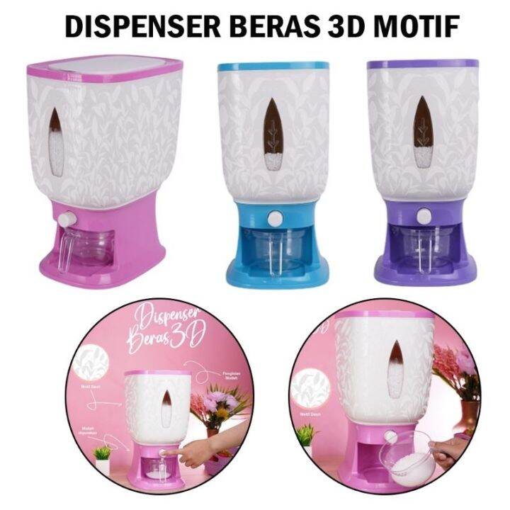 Dispenser Beras 12L Rice Box Tempat Penyimpanan Beras Otomatis 12 KG ...