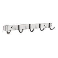 LEDEME Hook Kitchen Wall Cabinet Hook Bathroom Storage 5 Hooks Up Wall Rails Towel Shelf Rack L70201-5