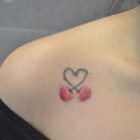 Waterproof Temporary Tattoo Sticker Cherry Design Body Art Fake Tattoo Flash Tattoo Shoulder Female Male