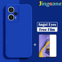 Jingsanc เคสโทรศัพท์ F5 POCO [กระจกนิรภัยป้องกันเต็มพื้นที่ฟรี] Angel Eyes ปลอกซิลิโคนนิ่มปกป้องกล้องกันกระแทกฝาครอบฝาหลัง F5