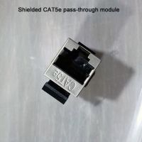 โมดูลตรงผ่าน Cat6 Cat5e Ftp หุ้มซ็อกเก็ตข้อมูลขั้วต่อ Rj45หัวแปลงสายไฟเครือข่ายเครื่องต่อสายอีเทอร์เน็ตแจ็คหลัก