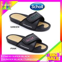 Scholl  รองเท้าสกอร์ แตะ Fitness Super Black Thunder รุ่น 1U-2665 สีดำ-ชมพู สีดำ-เขียว สกอร์ ซุปเปอร์แบลค รองเท้าแตะยุค90 วัยรุ่น