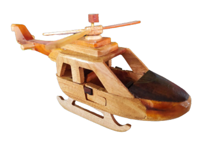 #pw01# โมเดลเครื่องบินประดิษฐ์ เฮลิคอปเตอร์ไม้ ขนาด 28x10x12 cm.  งานหัตถกรรม ของสะสม ของขวัญ โมเดลเครื่องบิน เครื่องบิน ของเล่น