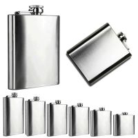 【Ready】Portable 4 5 6 7 8 10 Oz Stainless Steel Hip Liquor Whisky Alcohol Flask Cap