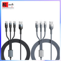 สายถักอะแดปเตอร์สาย USB หลายสายชาร์จสายชาร์จเร็วสาย USB แบบ3-IN-1สำหรับแท็บเล็ตโทรศัพท์แล็ปท็อปเคลื่อนที่