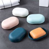 Soap Dish With Lid Oval Soap Box Super Sealed Storage Box Waterproof Travel Home Bathroom Soap Storage Box Plastic Soap Box Soap Dishes