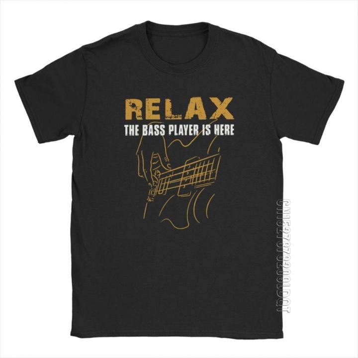 men-t-shirt-bass-playerrelax-the-bass-player-is-here-acoustic-electric-guitars-music-fun-male-tshirt-basic-tees-purified-cotton