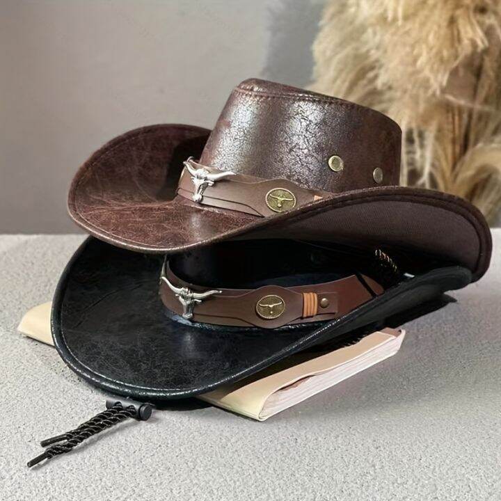 Men's Cowboy Hat Leather Hat Disco Cowboy Hat Women's Summer Hat Hat For Men Cowboy Hat Man