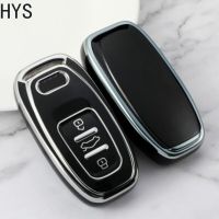 HYS TPU โครงเปลือกนอกเคส Kunci Remote Mobil Fob สำหรับ Audi A1 A3 A4 A5 A6 A7 A8 Quattro Q3 Q5 Q7 S4 S5 S6 S7 S8อุปกรณ์พวงกุญแจ TT