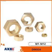 ❇❄ 5/10/20/50/100pcs DIN934 Solid Brass Copper Hex Hexagon Nut for M1 M1.2 M1.4 M1.6 M2 M2.5 M3 M4 M5 M6 M8 M10 M12 Screw Bolt