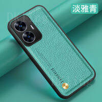 เคสโทรศัพท์นุ่มหนังหรูสำหรับ Realme C55เลนส์กล้องถ่ายรูปป้องกันเคสกันกระแทก Realme C55 NFC Crisscross Pattern Bumper Back Cover 2023 REALMEC55