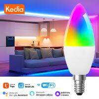 [Super bright bulb] Kedia สมาร์ทหลอดไฟบ้าน Wifi ไฟ LED E14 100 240โวลต์ RGB C W เปลี่ยน Alexa โคมไฟการควบคุมเสียงตกแต่ง Timing Lightbulbs