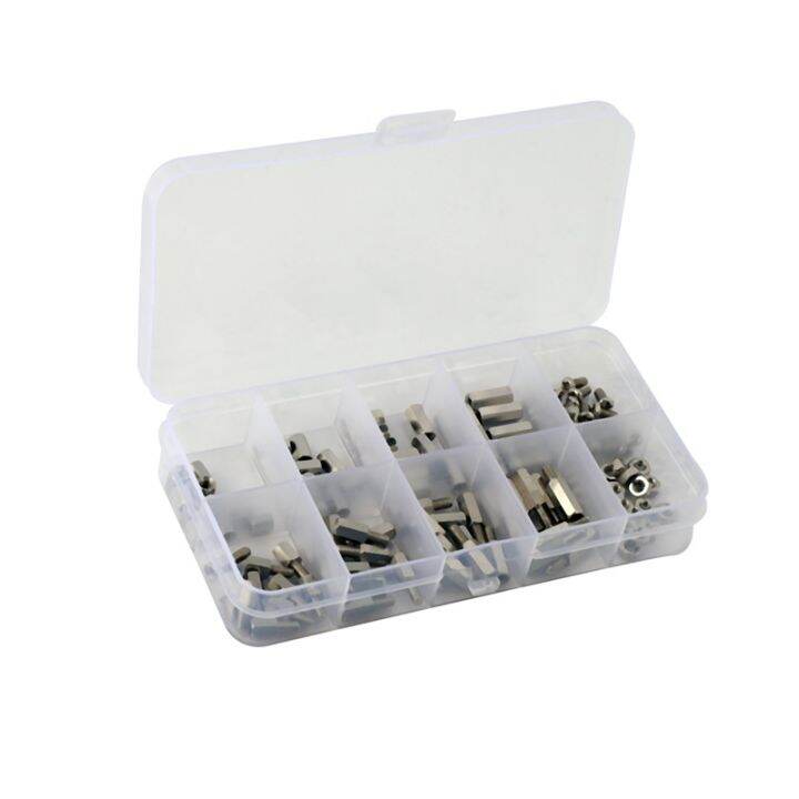 200pcs-set-m3-hex-nut-spacing-screw-male-female-threaded-pillar-pcb-pc-motherboard-nickel-plated-standoff-spacer-kit