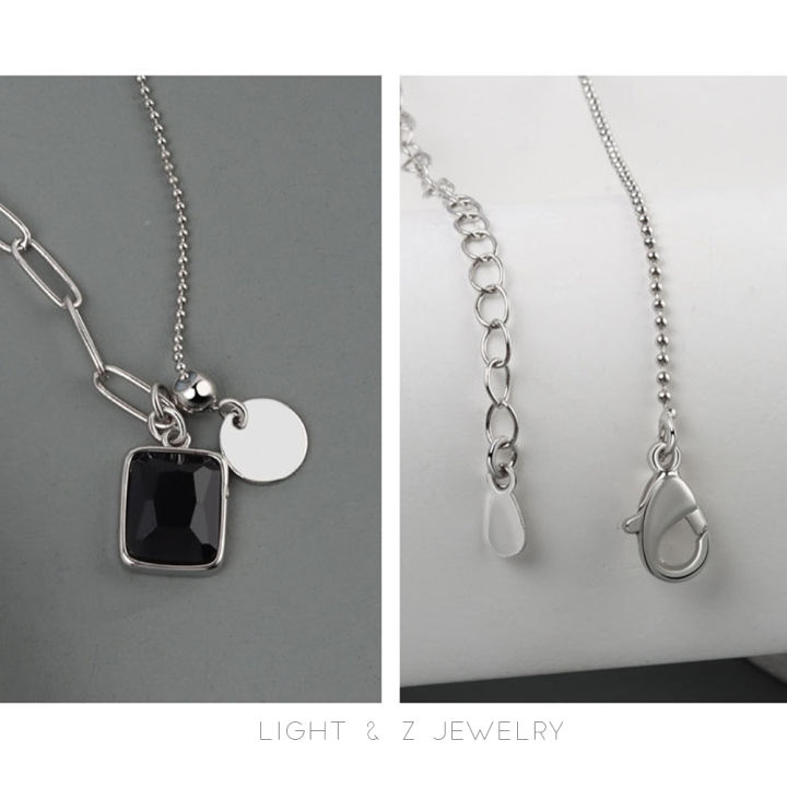 light-amp-z-cold-wind-lady-สร้อยคอจี้-titanium-steel-geometric-black-agate-trendy-jewelry