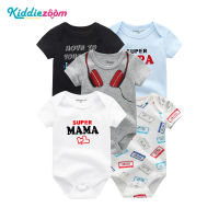 Kiddiezoom 5 ชิ้นทารกแรกเกิดเด็กทารกเสื้อผ้าเด็กทารก Rompers แขนสั้นผ้าฝ้ายแท้ 0-12 เดือน