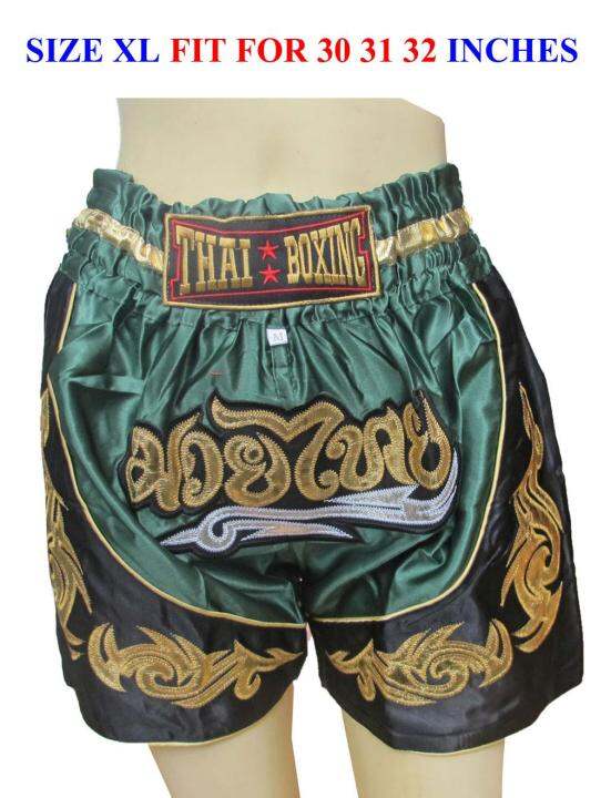 thai-beautiful-thai-boxing-2-tone-boxer-size-xxl-กางเกงนักมวยไทย-สวยมากสำหรับผู้ใหญ่-xxl-ในรูปสีสันที่สวยสดเป็นลายปักด้วยดิ้นเงินดิ้นทองมวยไทย-ออกกำลังกาย