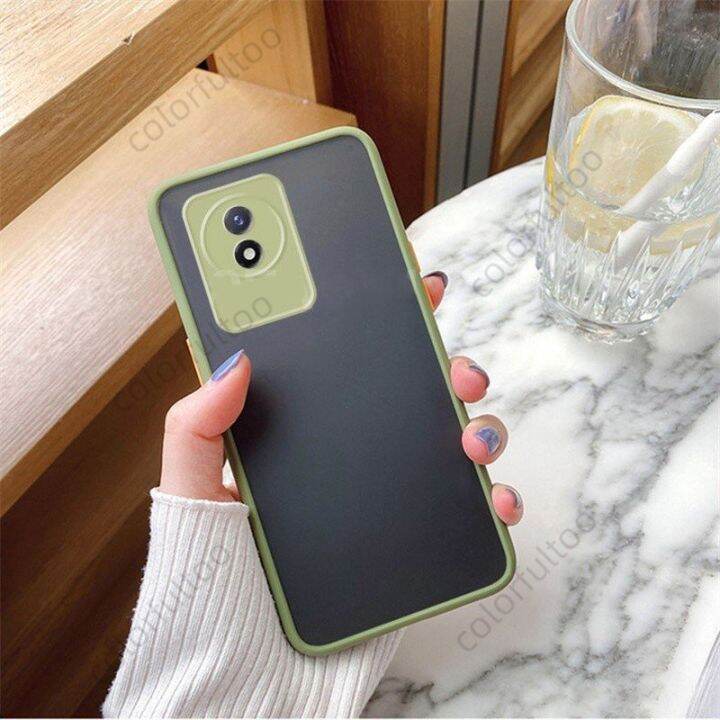 เคสโทรศัพท์ซิลิโคนสำหรับ-vivo-y02-4g-y-02-vivoy02-2022ผิวด้านโปร่งใสหรูหราเคส-pc-แบบแข็งชั้นกันกระแทกโทรศัพท์ฝาหลังป้องกันเลนส์กล้อง