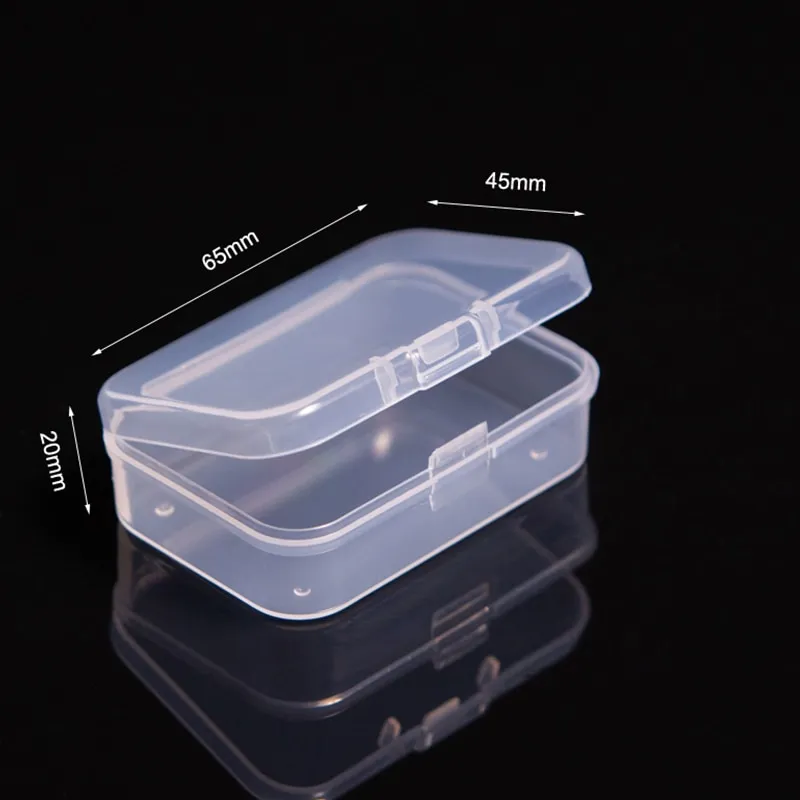 2pcs Rectangular Transparent Plastic Box Pp Material Storage