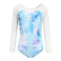 Outdoorbuy เด็กผู้หญิง Diamond Splice แขนยาวยิมนาสติก Dancesuit Ballet Leotards