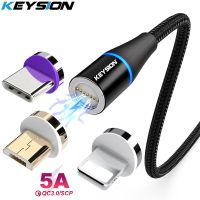 KEYSION 5A Huawei Samsung สายสำหรับ iPhone ยูเอสบีแม่เหล็ก,ไมโคร USB ประเภท C ชาร์จข้อมูลอย่างรวดเร็วสายเคเบิลสำหรับ Xiaomi โทรศัพท์มือถือ