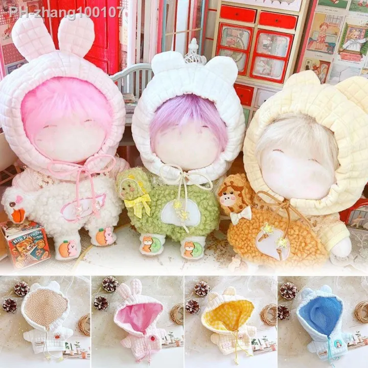 20cm-doll-clothes-mini-checks-hoodies-cartoon-coat-cotton-stuffed-dolls-lovely-outfit-changing-dressing-game-dolls-accessories