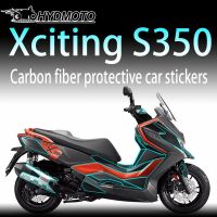 Suitable for KYMCO DTX360 Xciting S350  motorcycle 2022 carbon fiber protection car sticker modified sticker carbon fiber decora Decals  Emblems