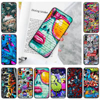 YU203 Street Art Graffiti Black อ่อนนุ่ม เคสโทรศัพท์ หรับ Samsung A01 A50S A31 M31 M21 A51 A10S A30S A11 A20 A50 A21S A21 M30 A71 A20S A70 M30S A30 A10 M51 ปก