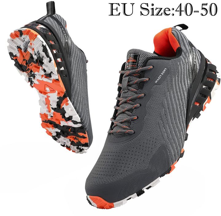 Men Trail Running Shoes Male Casual Lightweight Breathable Knit Fashion  Sneakers Outdoor Trekking Jogging Walking Tennis Shoes 